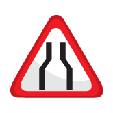 Road Narrows On Both Sides Ahead